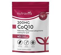 Nutravita CoQ10 - Haute Concentration en Coenzyme Q10-45 Gélules Véganes | Ubiquinone 100 % Pure & Naturellement Fermentée - Sans Additifs - Co Enzyme Q 10