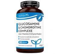 Nutravita Glucosamine Chondroïtine Articulations Complex - 180 Gélules | Avec Vitamine C, Curcuma, Gingembre & Extrait de Rose Musquée - Glucosamine Chondroitine Complement Alimentaire