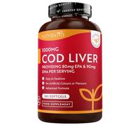 Nutravita Huile de Foie de Morue 1000 mg - 365 Gélules - 1 An