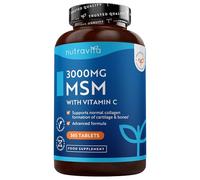 Nutravita MSM 3000 mg avec Vitamine C - 365 Comprimés Véganes - 4 Mois | Complément Alimentaire au Méthylsulfonylméthane - Alternative MSM en Poudre