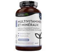 Nutravita Multivitamines et Minéraux - 365 Comprimés (12 Mois) 26 Nutriments dont Zinc Fer Selenium Vitamine C A B D3 E K - Vitamines, Minéraux et Compléments Vegan Haute Absorption