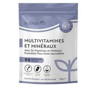 Nutravita Multivitamines et Minéraux - 90 Comprimés 26 Nutriments dont Zinc Fer Selenium Vitamine C A B D3 E K - Vitamines, Minéraux et Compléments Vegan Haute Absorption
