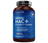 Nutravita NAC+ N-Acetyl-Cysteine 600 mg - 150 Capsules Véganes - 5 Mois