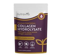 Nutravita Poudre de Collagene 300g - 100% Premium Peptides de Collagène Hydrolysés Pur, Type 1-30 Portions, Goût Neutre - Peptide de Collagene Hydrolysat - Collagene Bovin à Boir - 8 Acides Aminés