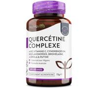 Nutravita Quercétine 500 mg - avec Vitamine C 80 mg - 120 Gélules Véganes | Avec Vitamine C 80 mg - Naturellement Fait à Partir d'extrait de Fleur de Cordage Japonais - Dose élevée