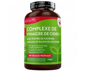 Nutravita Vinaigre de Cidre de Pomme 1033 mg - 180 Gélules Végane