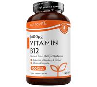 Nutravita Vitamine B12 Vegan 1000mcg - 365 Comprimés (1 An) - Énergie, Immunité, Fatigue & Globules Rouge - Haut Dose Methylcobalamine - Formule Avancée - Fabriqué au Royaume-Uni