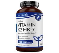 Nutravita Vitamine K2 MK-7 200mcg - 365 micro-comprimés végétaliens (pas de gélules) - Contribue au maintien d'une ossature normale - Ménaquinone MK7 très puissante