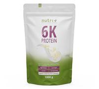 Nutri + 6K Poudre de protéines végétaliennes - Chocolat blanc - sachet de 1 kg - 82% de protéines - sans sucre ou aspartame - low sugar