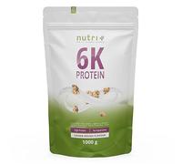 Nutri + 6K Poudre de protéines végétaliennes - Cookie Dough - sachet de 1 kg - avec des pépites de chocolat - fitness & musculation - avec les BCAA