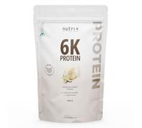 Nutri + 6K Poudre de protéines végétaliennes - Glace à la vanille - sachet de 1 kg - 75% de protéines - source de protéines végan - complèxe protéique