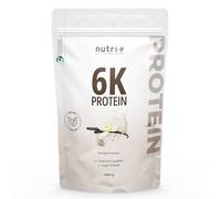 Nutri + 6K Poudre de protéines végétaliennes - Vanilla - sachet de 1 kg - avec 80% de protéines - fabriqué en Allemagne - Paquet de 1000g