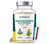 NUTRI&CO ASHWAGANDHA BIO KSM66 - 120 GELULES - 05/2025