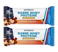 NUTRI&CO Barre protéine Whey Goût Cacahuètes & Chocolat Set(S) 2x1 pc(s)