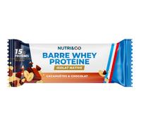 Nutri&Co Barre Protéines Whey Isolat Native Goût Cacahuètes & Chocolat 50g