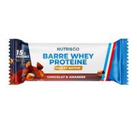 Nutri&Co Barre Protéines Whey Isolat Native Goût Chocolat & Amandes 50g