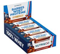 NUTRI&CO Barres Protéinées Whey Isolat Native | Lot de 12 Choco & Amandes