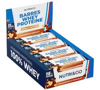 NUTRI&CO Barres Protéinées Whey Isolat Native | Lot de 12 Peanut Choco