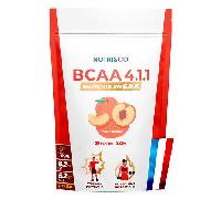 NUTRI & CO BCAA en poudre 4.1.1 enrichi en EAA - Acides Aminés Prise de Masse & Récupération Musculaire - Leucine, Isoleucine, Valine - Vitamine B6 - Boisson - 225g Saveur Pêche - 25 portions Vegan