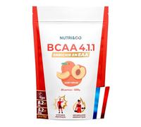 NUTRI&CO BCAA poudre 4.1.1 EAA & Vit B6 | Acides Aminés | 225g Goût Pêche