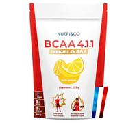 NUTRI&CO BCAA poudre 4.1.1 EAA & Vit B6 | Acides Aminés | 230g Goût Citron