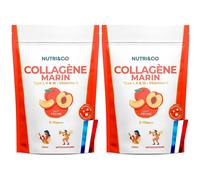 NUTRI&CO Collagène Marin Arôme Pêche Poudre Pour La Préparation D'Une Solution 2x190 g