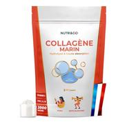 NUTRI & CO Collagene Marin Poudre Types 1, 2, 3 + Vitamine C, Breveté Naticol® & Cartydiss®, Peau Hydratée Soutien Articulaire, Peptides Hydrolysés 2000 DA, 540g Goût Neutre 90jrs, Fabriqué en France