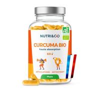 NUTRI&CO Curcuma BIO TurmiPure Gold® 300mg | Sans Poivre Noir | 60 Gélules