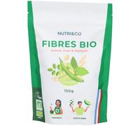 NUTRI & CO Fibres BIO - Laxatif 100% Naturel soulage la Constipation - Équilibre Flore Intestinale - Transit Detox Colon - eBook de recettes - 150 g de Poudre Végétale - Fabriqué in France