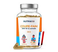 NUTRI & CO Formule Satiété - DNF-10® & Caroube - 2en1 Réduction d'Appétit - Complément Alimentaire Perte de Poids Minceur - Cure 1mois - 60 gélules Vegan - Fabriqué en France