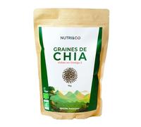 NUTRI&CO Graines de Chia BIO | Oméga3, Fibres, Protéines Végétales | 1kg