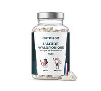 NUTRI & CO Acide Hyaluronique - Formule Anti-Age & Anti-Rides Efficace - Hydrate en Profondeur - Hydratation et Élasticité de la Peau - 60 gélules Vegan Made in France
