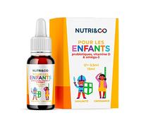 NUTRI&CO Probiotiques Enfants, Vitamine D + Omega 3 | Dès 3 ans | 15 mL | Immunité, Défenses, Croissance | Os, Dents, Microbiote | Fabriqué en France