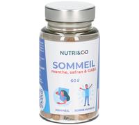 Nutri&Co Complément alimentaire Sommeil - Menthe, Safran, GABA - 60 gélules Vegan
