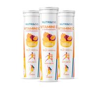 NUTRI & CO Vitamine C 1000mg & Bioflavonoïdes - 45 jours - 100% Pure & Clean - Goût Mangue-Passion - Lot de 3x 15 comprimés effervescents Vegan