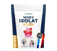 Nutri&Co Whey Isolate Native Goût Milkshake Fraise Poudre 900 g