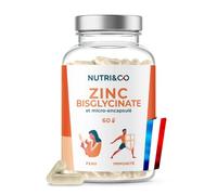 Nutri&Co Complément alimentaire Zinc bisglycinate TRAACS® + Sélénium - 60 gélules