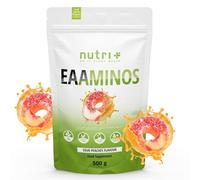 Nutri + EAA Pêche acidulée Vegan - 500g de poudre - Hautement dosé - tous les acides aminés essentiels - Sour Peaches Flavor EAAs - Nutri-Plus Sports - Essential Aminos