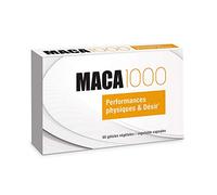 NUTRI EXPERT - Maca Gold 1000 - Stimule désir & Performances Physiques - Réduit la fatigue & Renforce l'organisme - Formule renforcée : Maca, Guarana, Vitamines - 60 Gélules - Marque Française