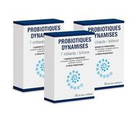 NUTRI EXPERT - Probiotiques Dynamisés - Favorise Equilibre de la Flore Intestinale -7 Milliards de Ferments Lactiques- 3 Souches Probiotiques -Riche en fibres prébiotiques - Sans Gluten - Lot de 3