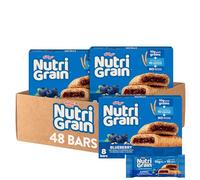 Nutri-Grain Barres de petit-déjeuner douces cuites au four, fabriquées avec des grains entiers, collations pour enfants, myrtille (6 boîtes, 48 barres)