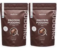Nutri + High Protein Pudding Chocolat Vegan 400 g - 24 g de protéines par portion - seulement 106 calories - Dessert minceur - Pauvre en sucre, graisse et calories - Sans lactose (Lot de 2)