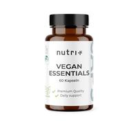Nutri + Multinutriments végétaliens - Vitamines & Minéraux - Vegan Essentials 60 Capsules - Préparation complète - Daily Multivitamine avec vitamine B12 D3 Fer Sélénium Choline