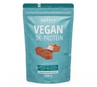 Nutri + Poudre de protéine Vegan chocolat noix de coco 1kg - 3k shake de protéine - Poudre protéinée végétalienne sans lactose - Complexe de protéines Chocolate Coconut 1000g