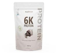 Nutri + Poudre de Protéines 6k Chocolate Fudge 1 kg - Poudre protéique Chocolat sans Lactose - Poudre de Protéines multicomposants Choco sans Sucre ajouté