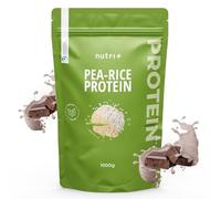 nutri+ Poudre de protéines végétaliennes sans soja - Chocolat 1000 g - Pois Riz Poudre de protéine sans gluten, lactose - Pea Rice - Vegan Protein Powder - Fabriqué en Allemagne