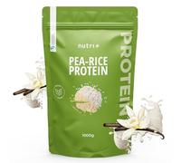 nutri+ Poudre de protéines végétaliennes sans soja - Vanille 1000 g - Pois Riz Poudre de protéine sans gluten, lactose - Pea Rice - Vegan Protein Powder - Fabriqué en Allemagne