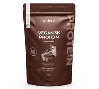 Nutri + Protein Powder Vegan Chocolate 1kg - Poudre de chocolat à faible teneur en sucre 3k poudre de protéines pour la croissance musculaire - sans lactose - Isolat de protéine