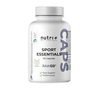 Nutri+ Sport Essentials - A-Z Complete pour les sportifs - 17 vitamines minéraux acides aminés antioxydants - 120 capsules végétales avec vitamines C, D3, oméga 3 - Daily Vitamins