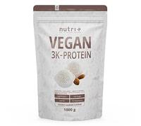 Nutri + Vegan Protein Amande et noix de coco 1kg - 81% de protéines - Shape & Shake 3k mélange poudre - Poudre de protéines végétaliennes sans lactose - goût de noix de coco